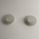 Pair of vintage geometric wall lights, white lacquered metal, Germany 1980s