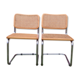 Duo of chairs B.32  cesca by Marcel Breuer