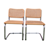 Duo of chairs B.32  cesca by Marcel Breuer