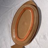 Oval brown ceramic fish dish