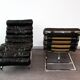 Metal and leather long chair 1970