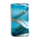 Cylindrical blue blown glass vase