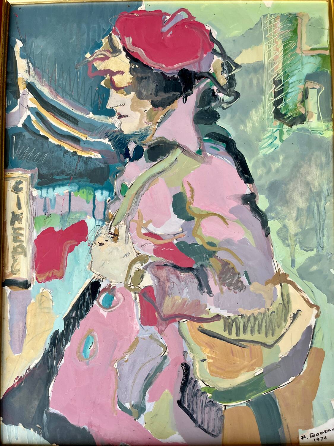 Oil portrait painting on panel