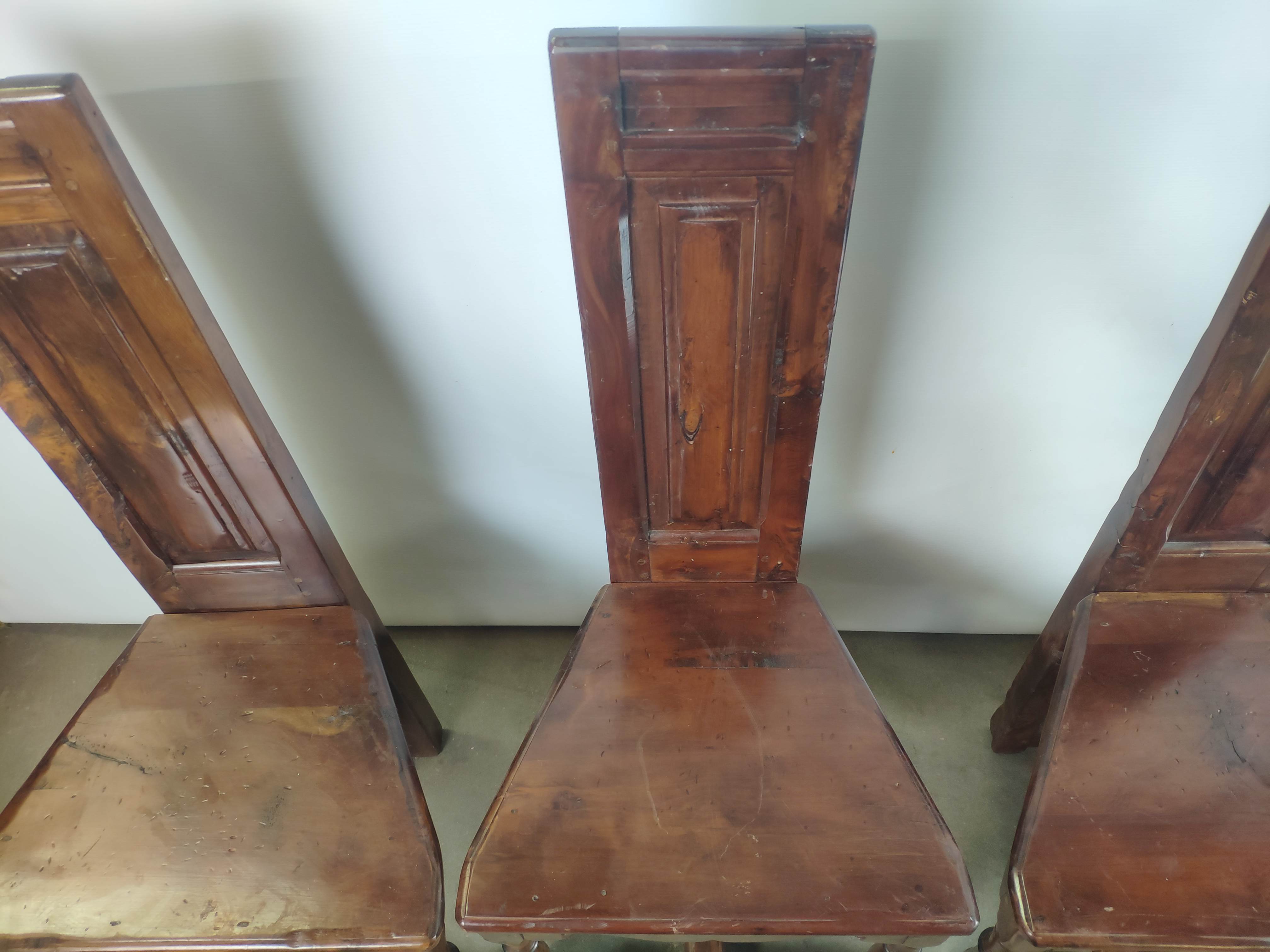 Renaissance moulded walnut chairs