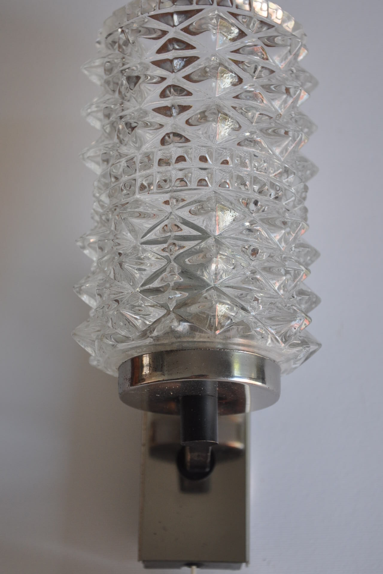 Pair of iron, chromed metal and glass years 50 / 60
