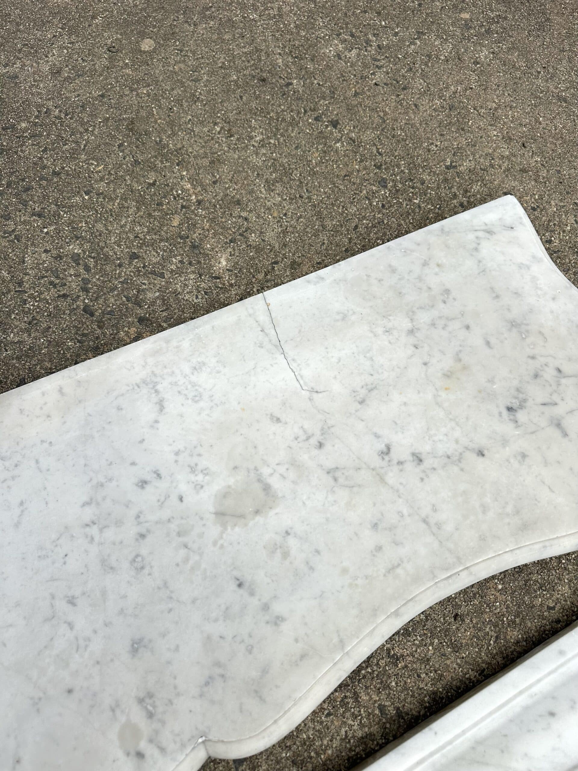 White Carrara marble fireplace from around 1880