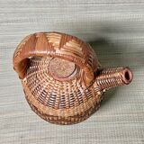 Gargoulette in terracotta and rattan