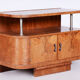 Restored walnut artdeco small cabinet, chrome-plated steel, czechia, 1930s