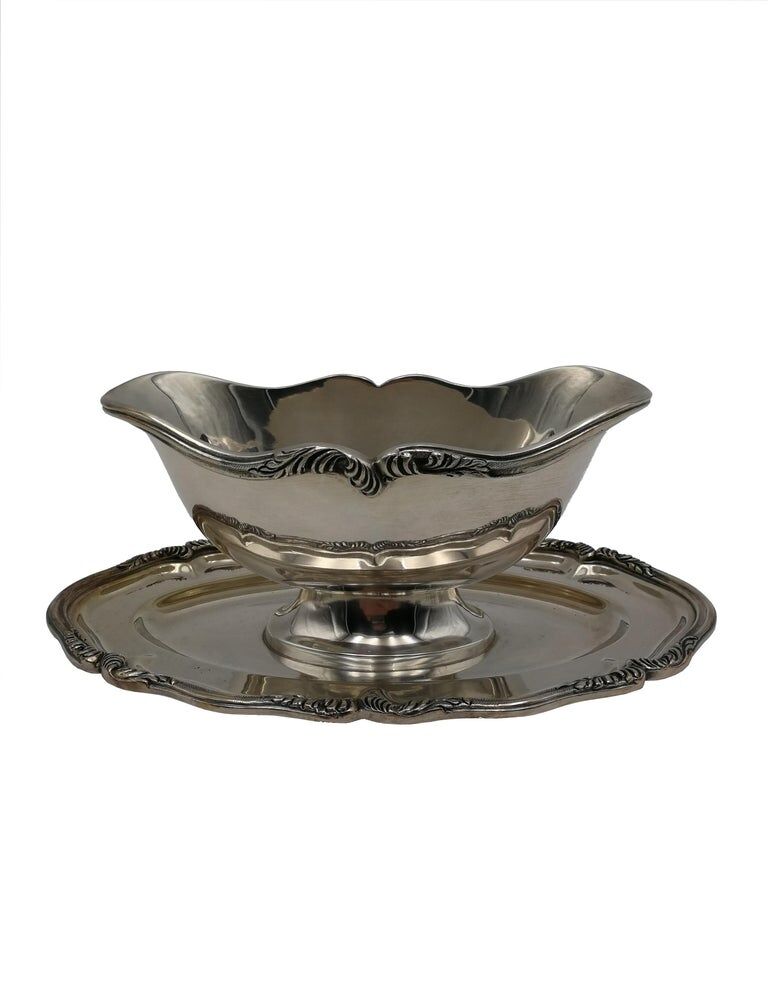 Set of 8 service pieces in silver metal Bruno Wiskemann style Louis XV 20th century