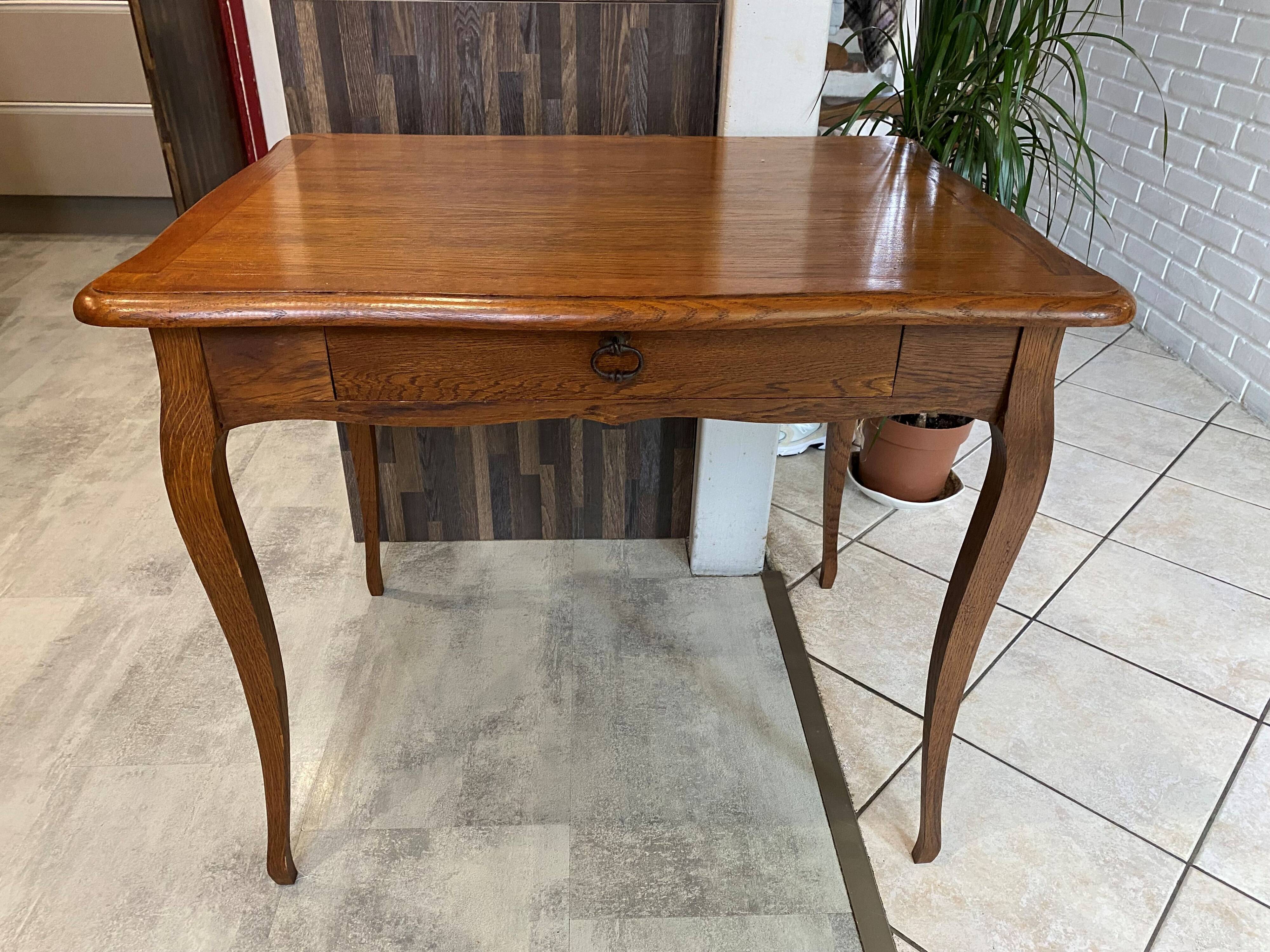 Oak desk, 1 drawer and 1 removable document holder, 1950