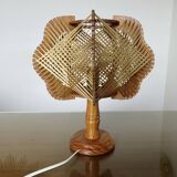 Scandinavian wire and wood lamp from the 60s and 70s
