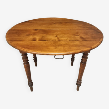 Table à abattant antique Table à manger française ronde 105 cm