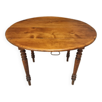 Antique drop leaf table French dining table round 105 cm