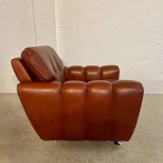 Vintage Danish mid-century Svend Skipper leather club chair 1970s