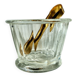 Antique faceted glass sugar bowl