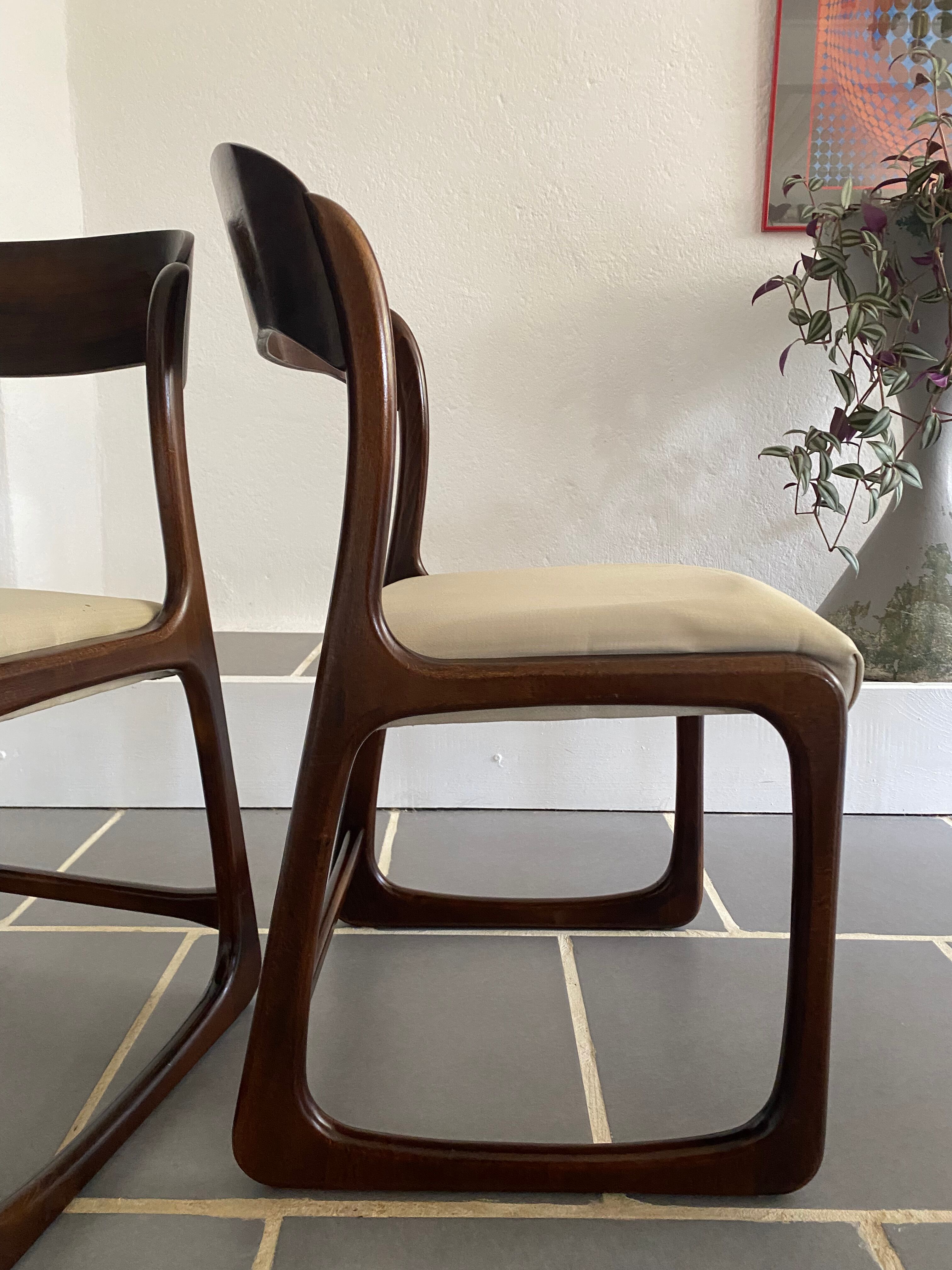 Pair of Baumann chairs model sled