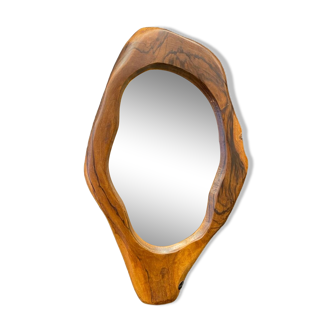 Olive wood mirror 1970
