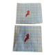 Napkins set of two checkered cotton monogram LR 53 X 57 cm