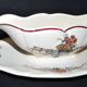 Sarreguemines sauce boat and dish in earthenware with "Obernai" decoration by Henri Loux