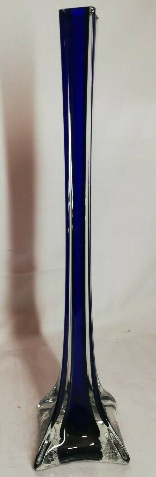 Old vintage blue glass vase