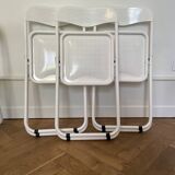 perforated metal folding chairs, vintage design from the 1970s
