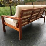 Canapé scandinave 3 places teck années 1970