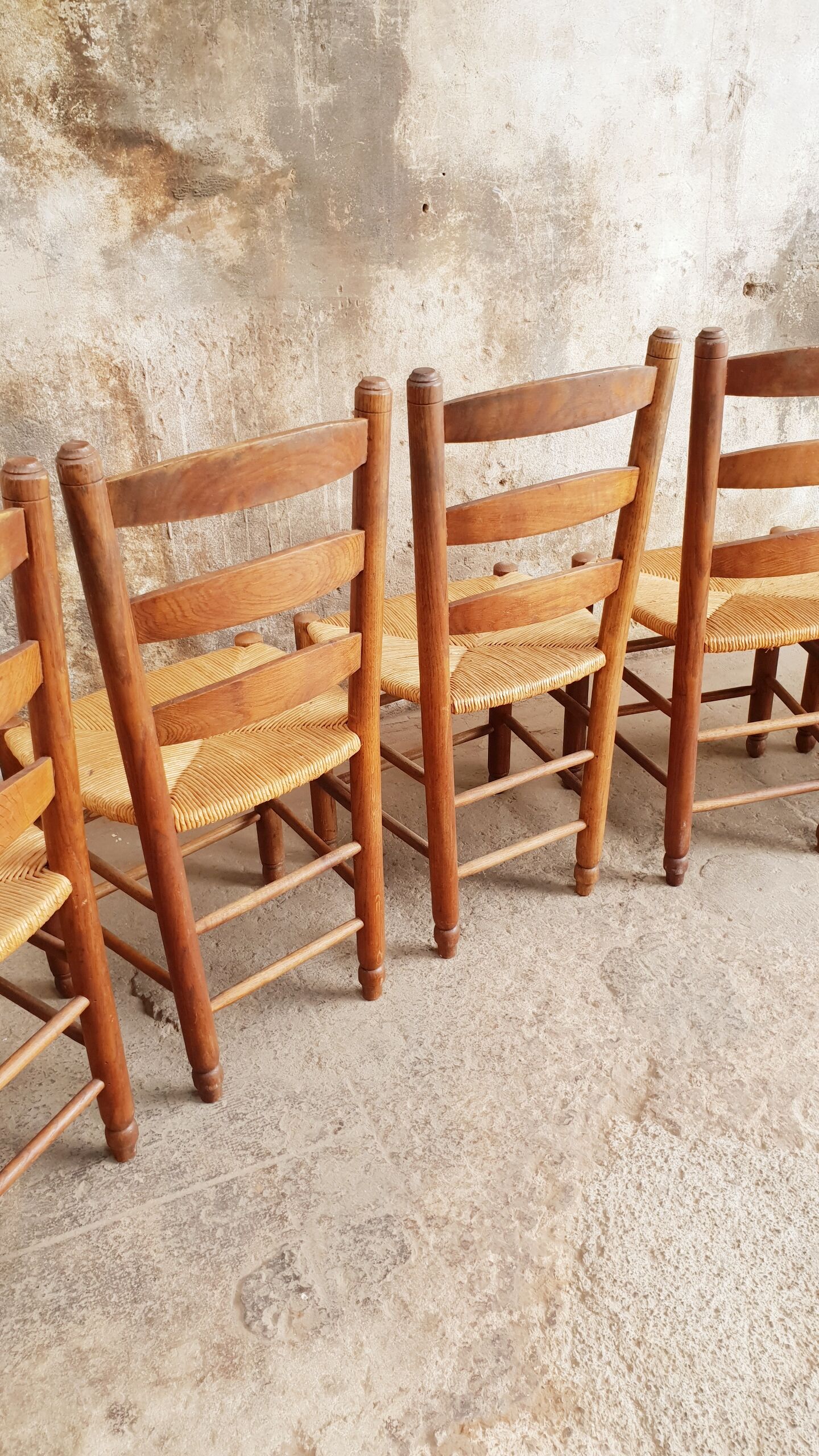 Antique chairs brutalist style