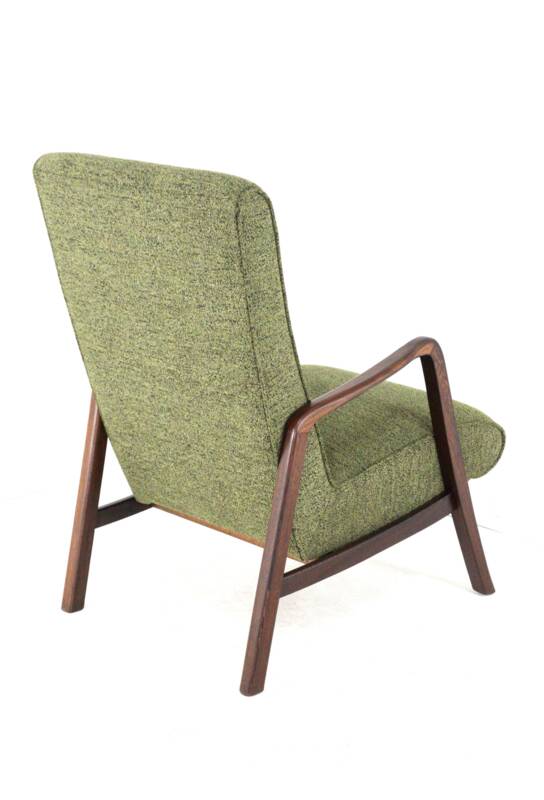Knicos Armchair in Wengé with Green Upholstery | very rare dutch design