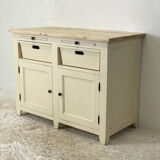 Sideboard beige light top solid wood raw