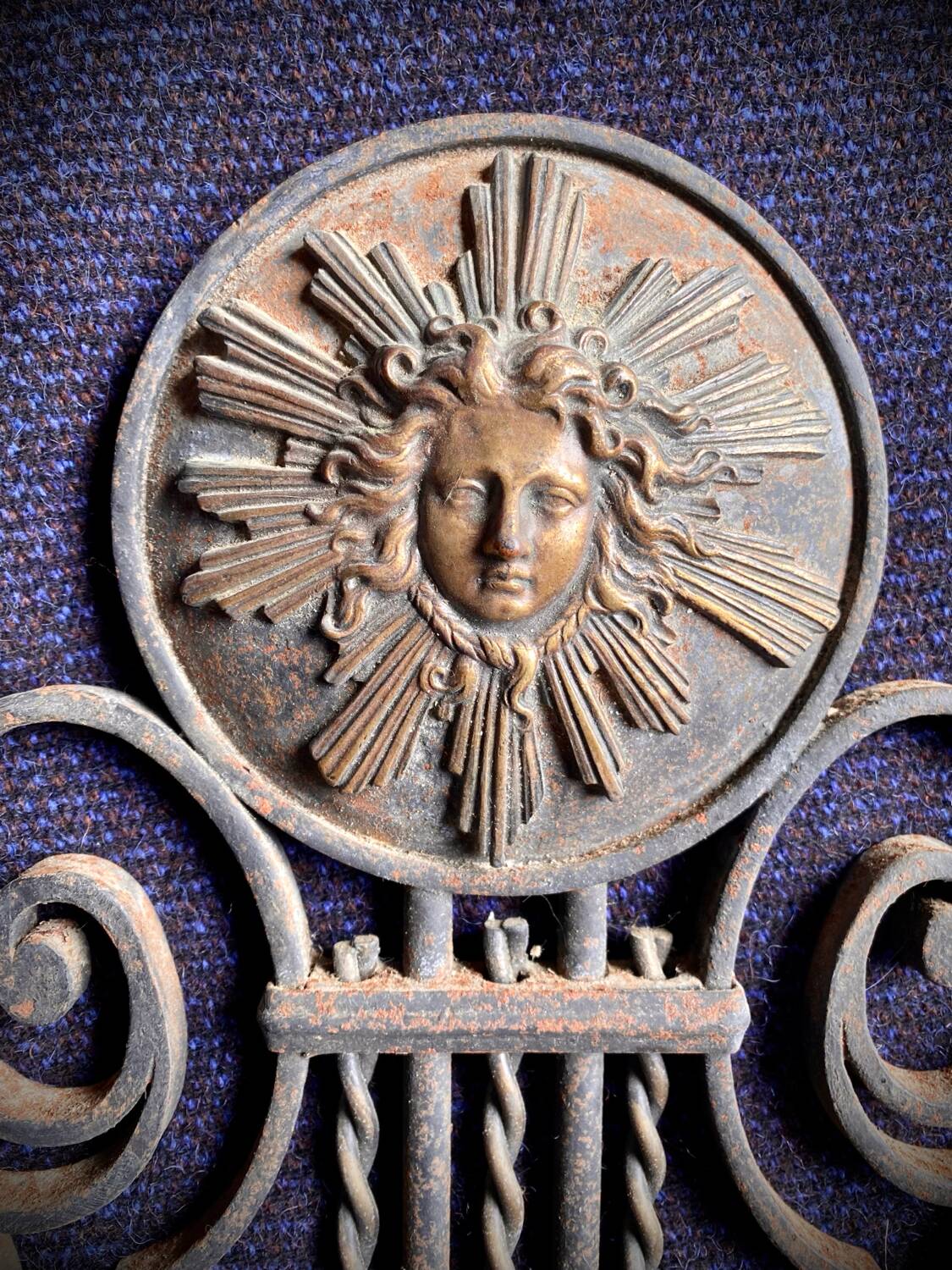 Pair of neoclassical wrought iron wall lights