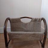 Vintage rattan magazine rack