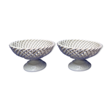 Pair of cut-on-foot in white braided earthenware