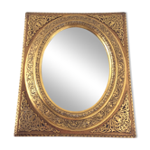 Old gilded carved wooden mirror - 56x47cm