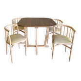 Ensemble vintage attribué à Thonet – table + 4 chaises années 60