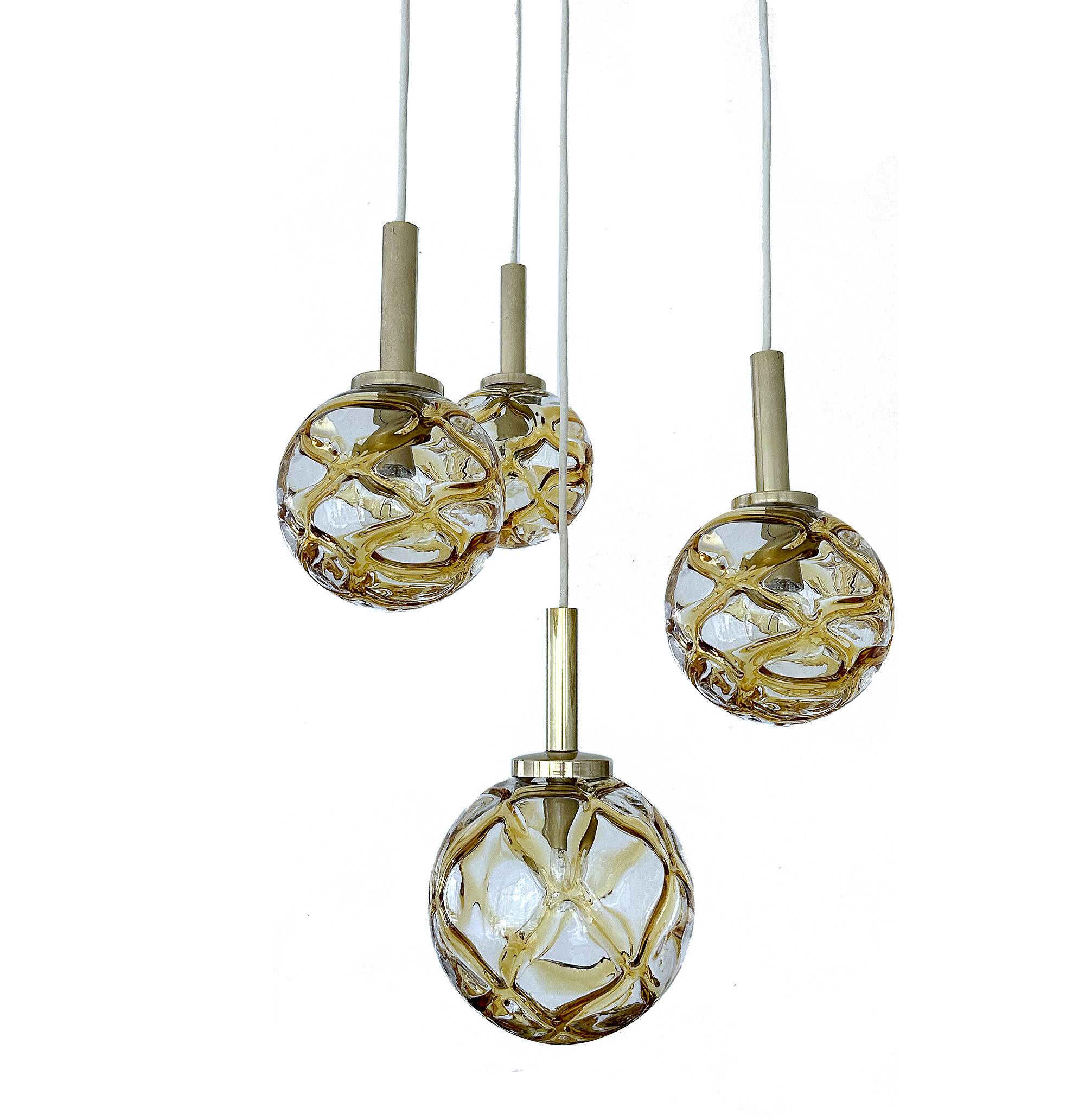 Large Mid Century  Bubble Glass Pendant Light