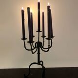 Brutalist wrought iron candlestick from the 60s