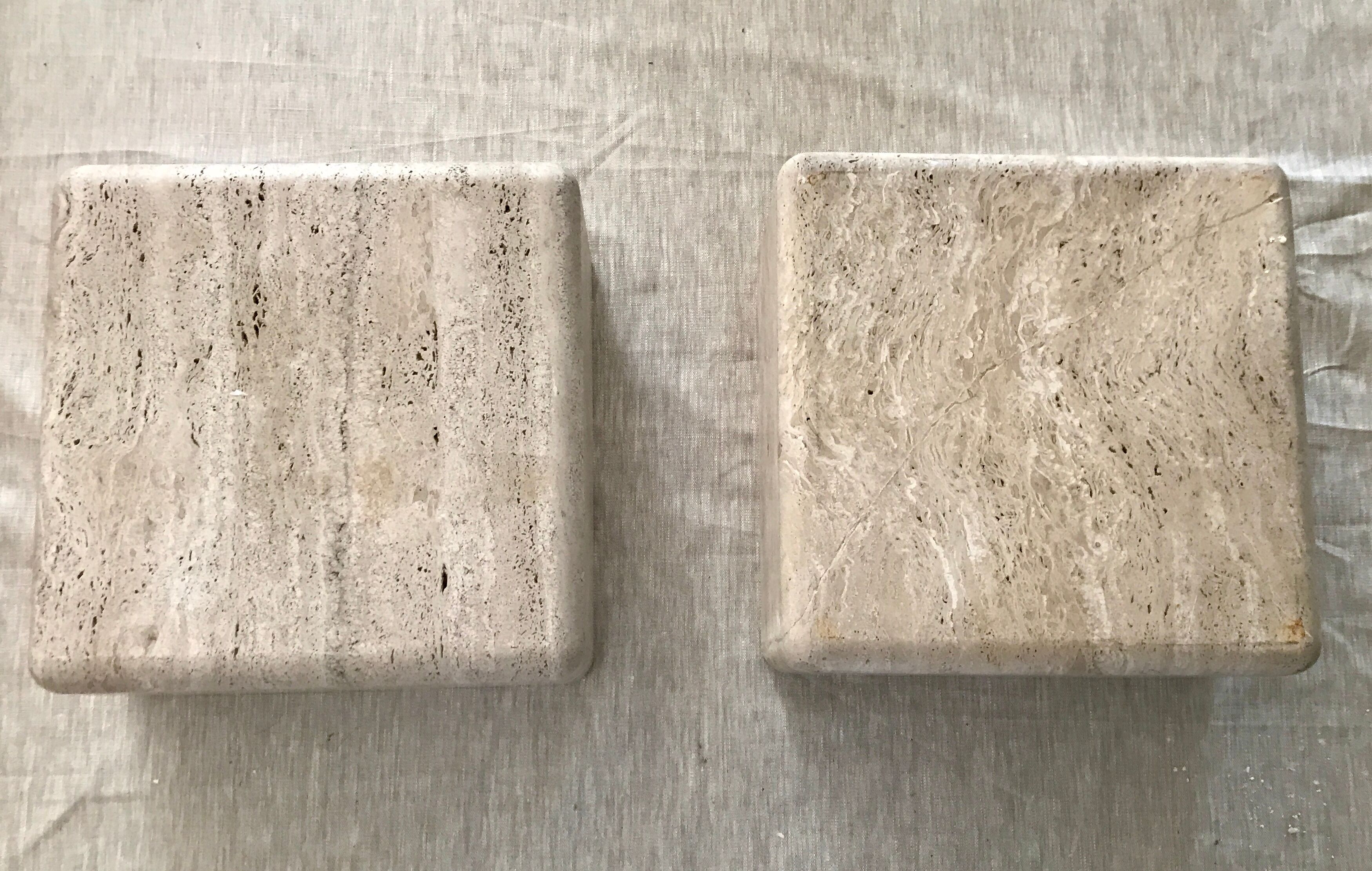 Sculptural travertine coffee table