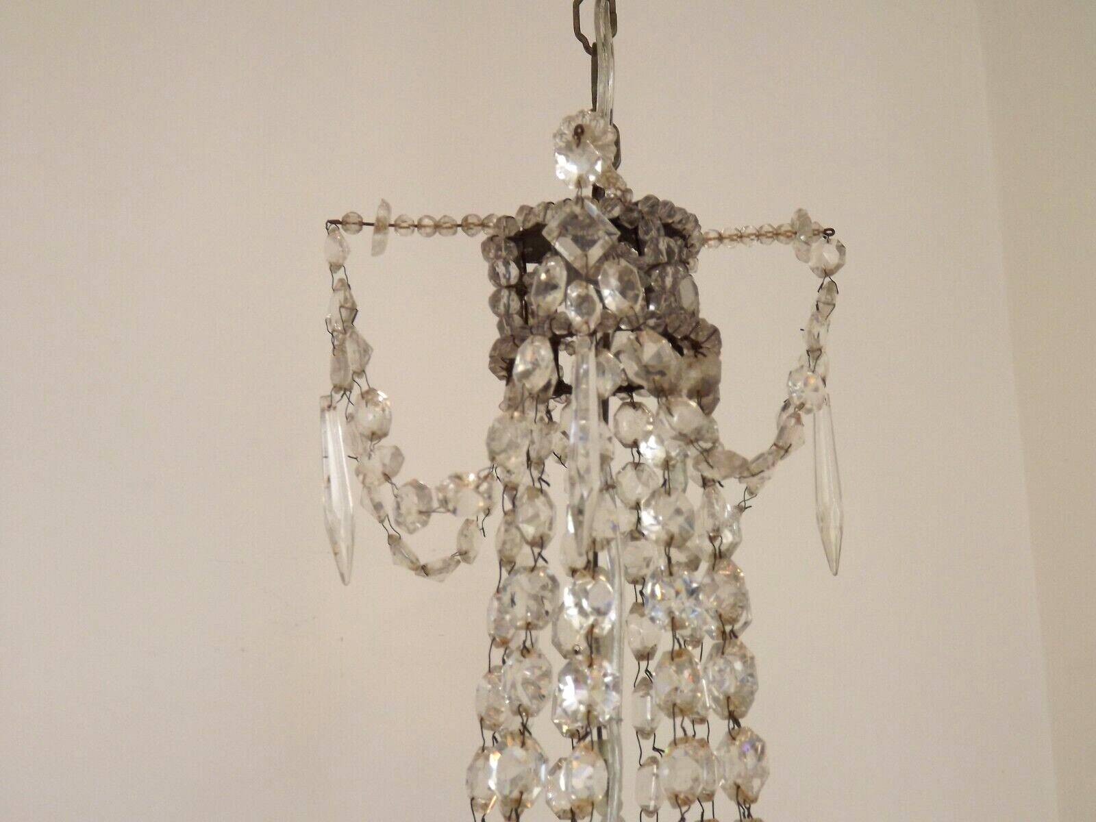 French Montgolfier Style Crystal Chandelier With 3 Tiers Prisms 4115