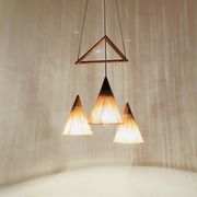 Teakwood and Sisal Cascading Lamp by Temde