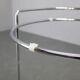 Mid-century round serving table, chrome and glass, Italy, 1980s