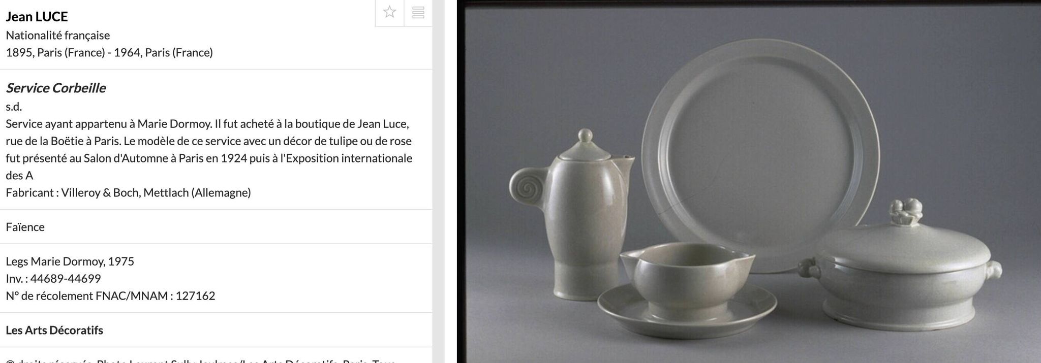 Jean luce for villeroy & boch mettlach, rare art deco blue tea service c