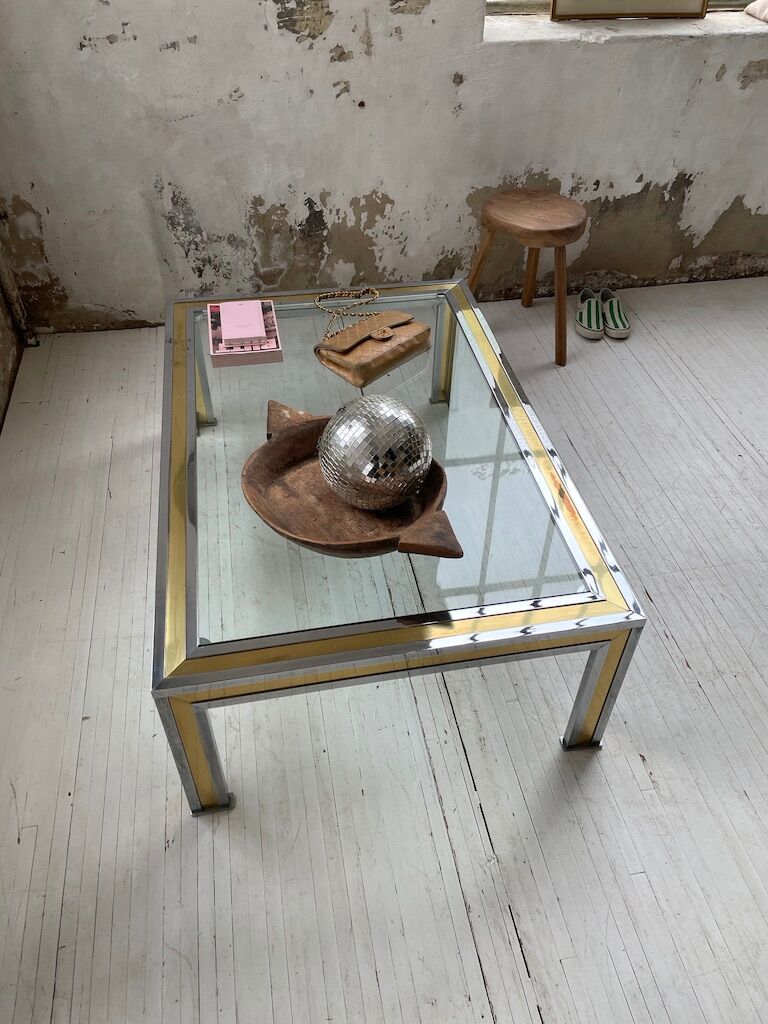 Brass chrome coffee table