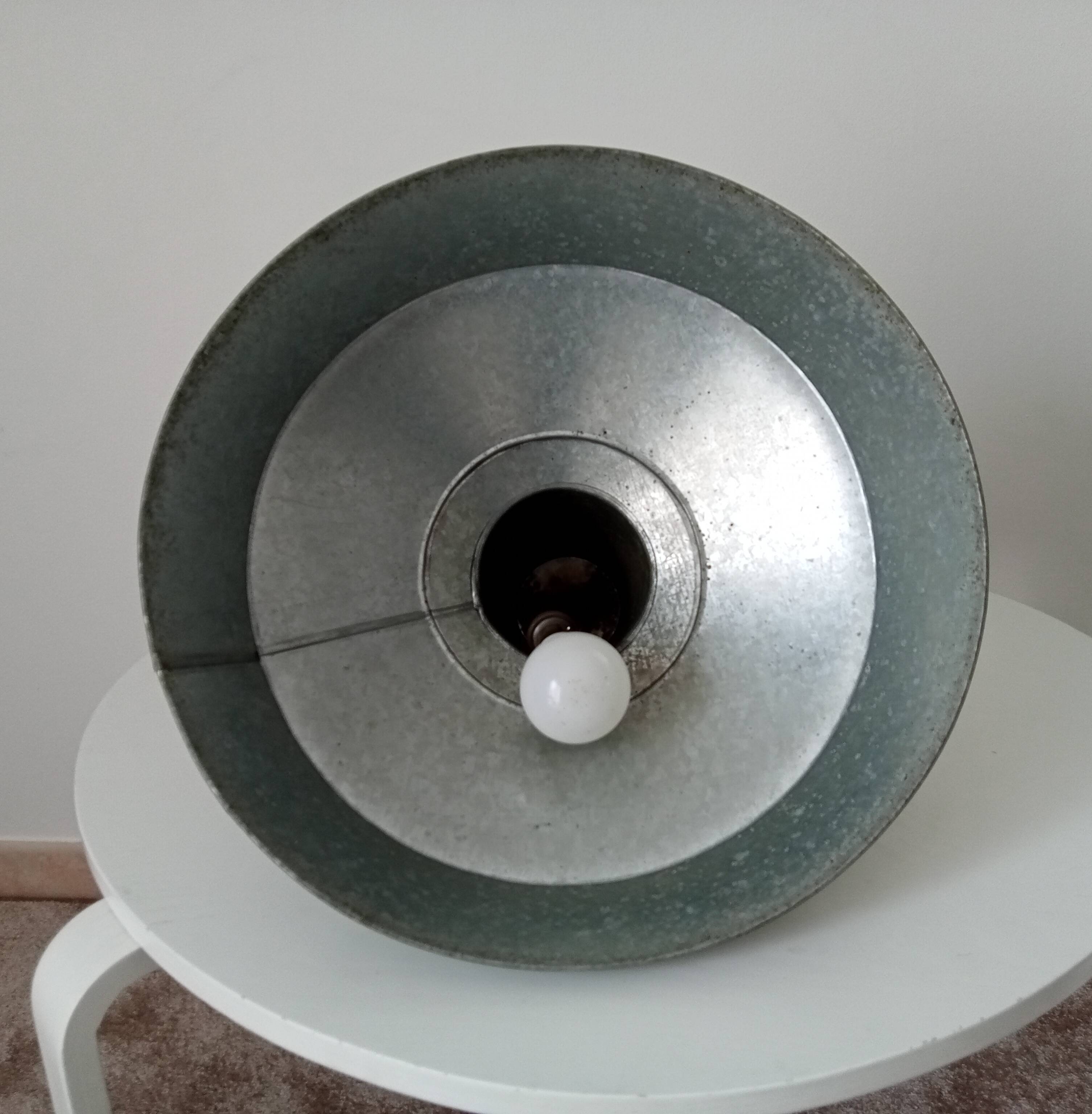 Old zinc garage pendant light