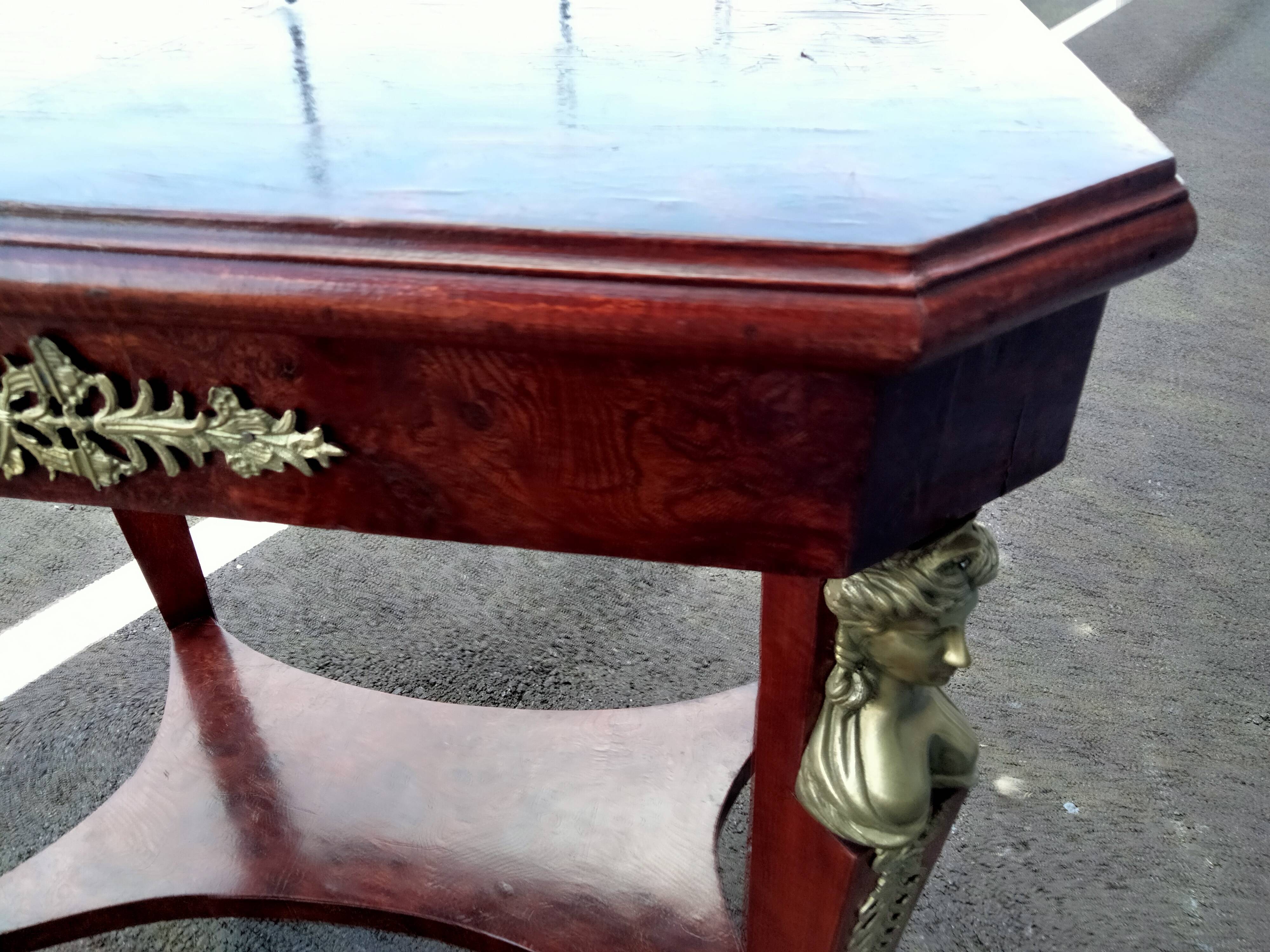 Table gueridon old decoration bronze empire