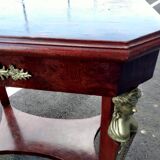 Table gueridon ancien décor bronze empire
