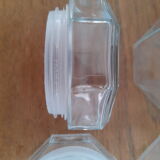 Pair of vintage Luminarc glass jars