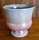 Strehla Germany Vintage Ceramic Iridescent Pink Flowerpot Vase