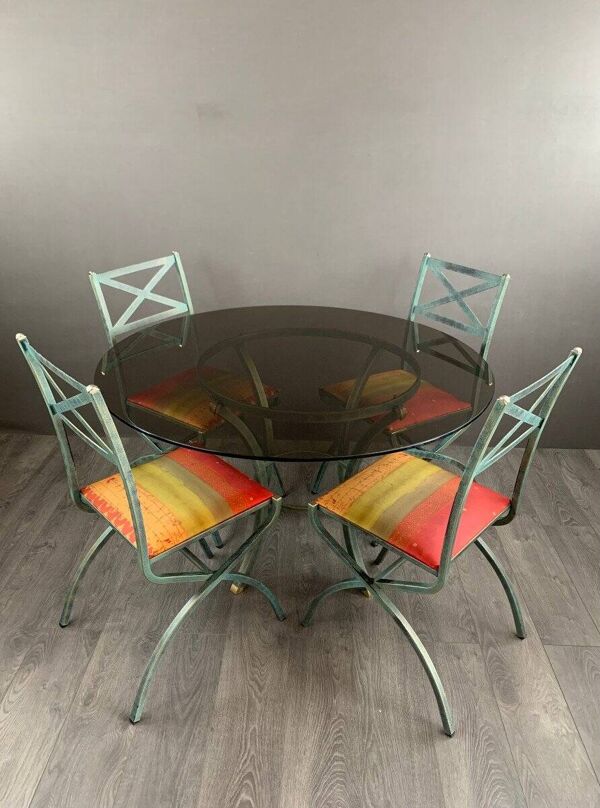 Ensemble De Table Et Chaises Collection “villa D’este” Par Pierre Vandel