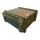 Vintage green wooden industrial box / chest / military crate
