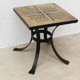 Vintage coffee table, wrought iron and ceramic
